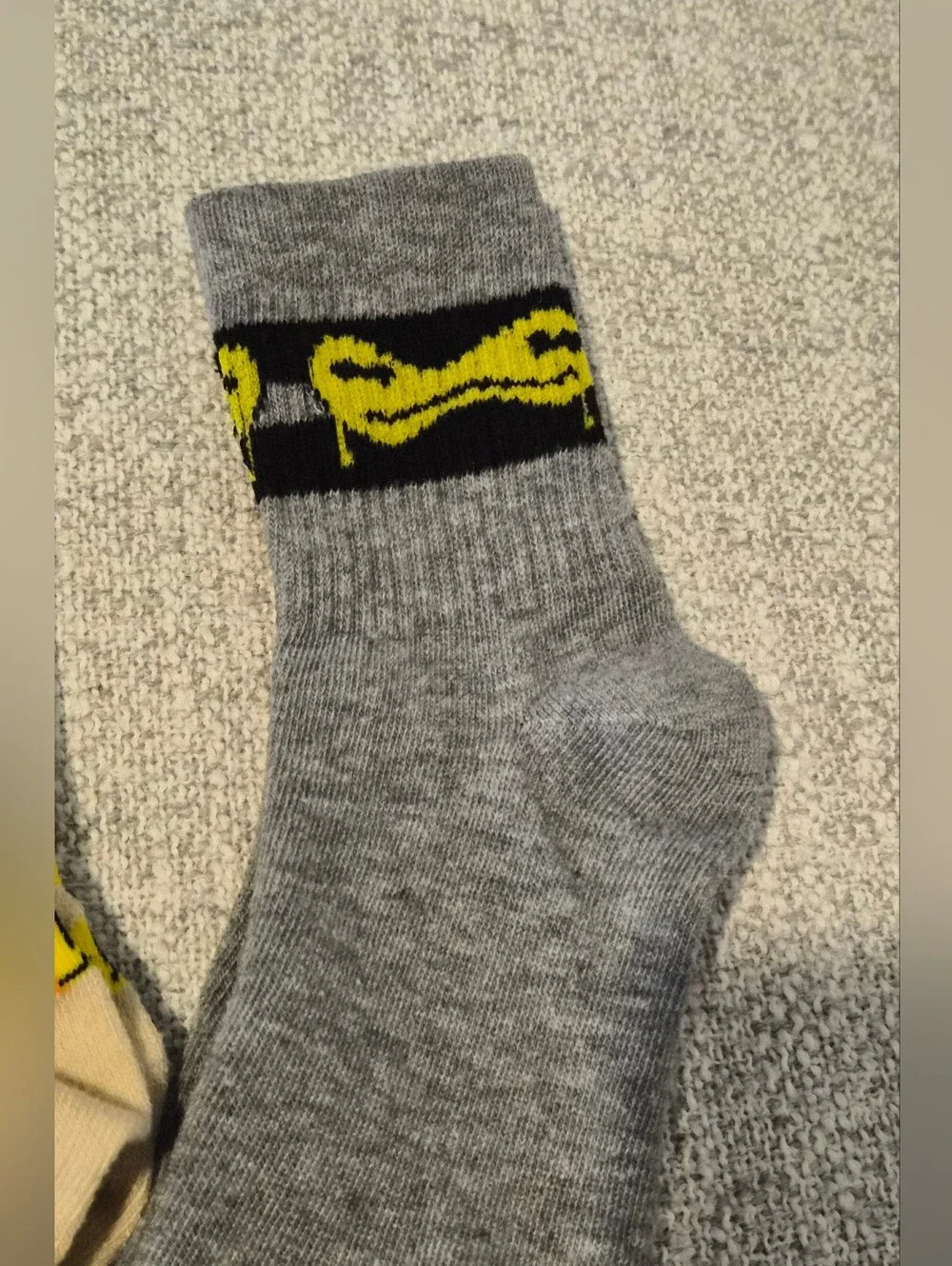 Kids Smiley Crew Sock Set - Navy, Beige, Yellow & Gray